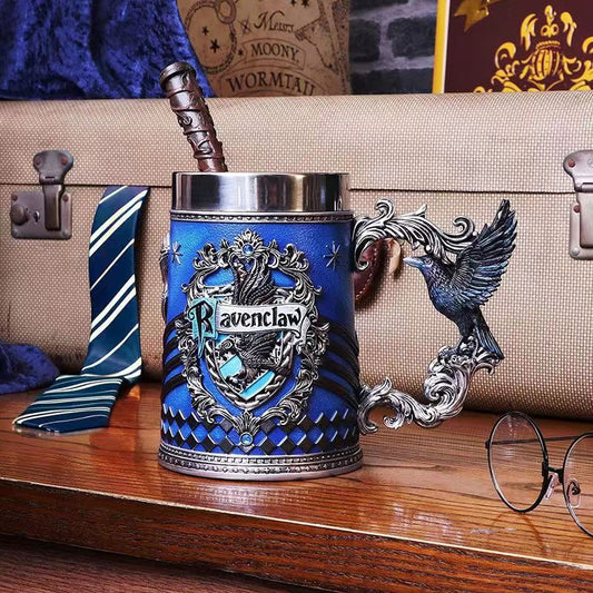 Collectible Fantasy House Crest Tankard Mug - 600ml Stainless Steel Lined Resin Beer Stein(blue) V888-ELOSUNG29844