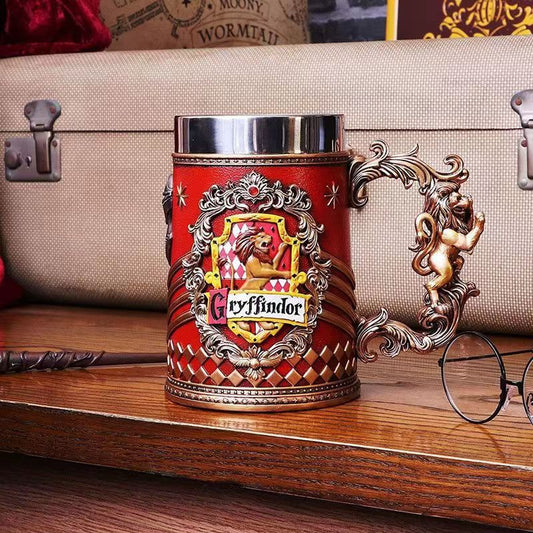 Collectible Fantasy House Crest Tankard Mug - 600ml Stainless Steel Lined Resin Beer Stein(red) V888-ELOSUNG29845