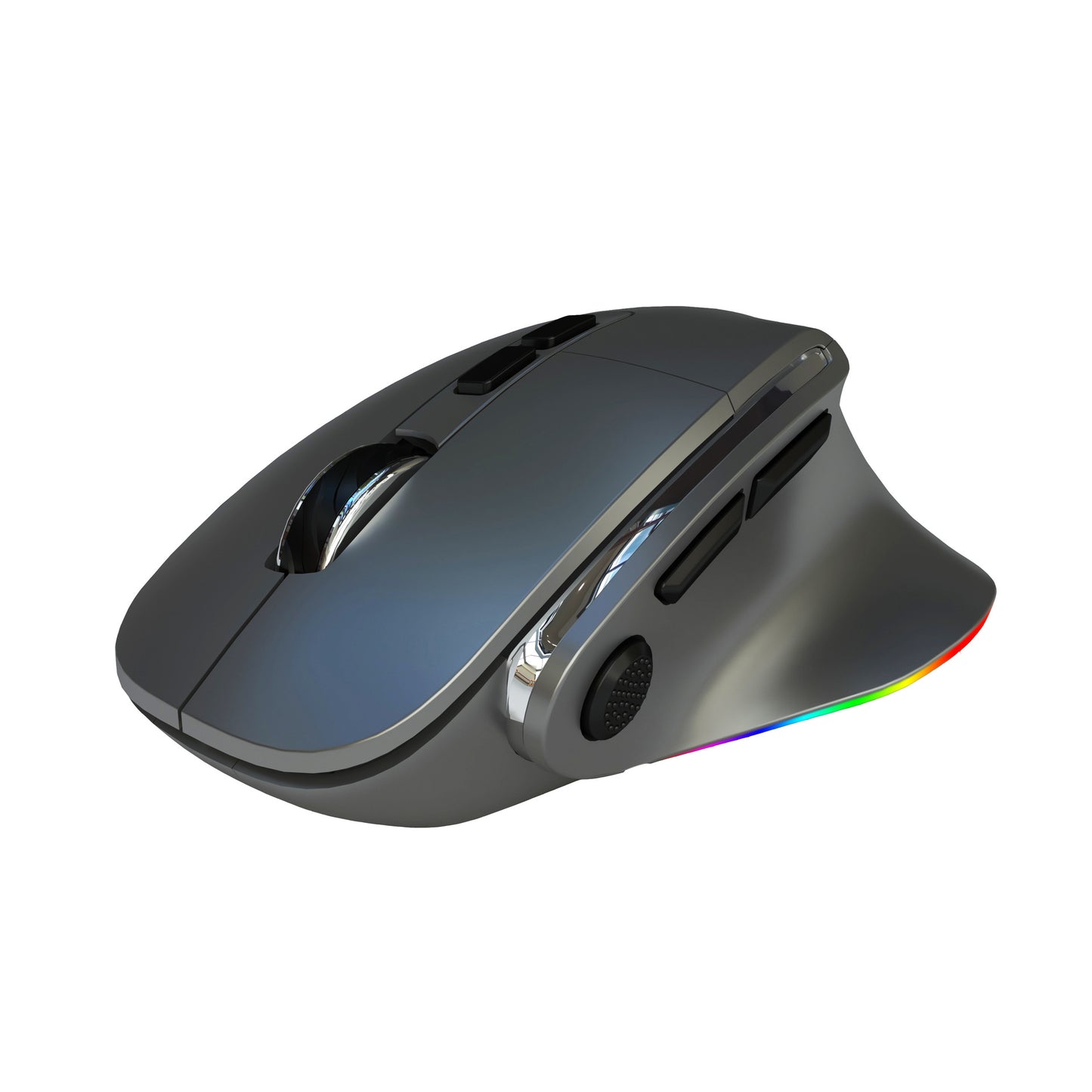 Ergonomic Vertical Wireless Mouse - Dual Mode (2.4G + Bluetooth), RGB Light, Rechargeable 500mAh Battery(Gray) V888-ELOSUNG29849