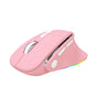 Ergonomic Vertical Wireless Mouse - Dual Mode (2.4G + Bluetooth), RGB Light, Rechargeable 500mAh Battery(Pink) V888-ELOSUNG29852
