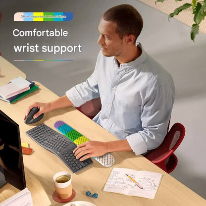 Ergonomic Keyboard & Mouse Wrist Rest Set - Soft Silicone, Non-Slip Base, Comfortable Support(yellow) V888-ELOSUNG29872