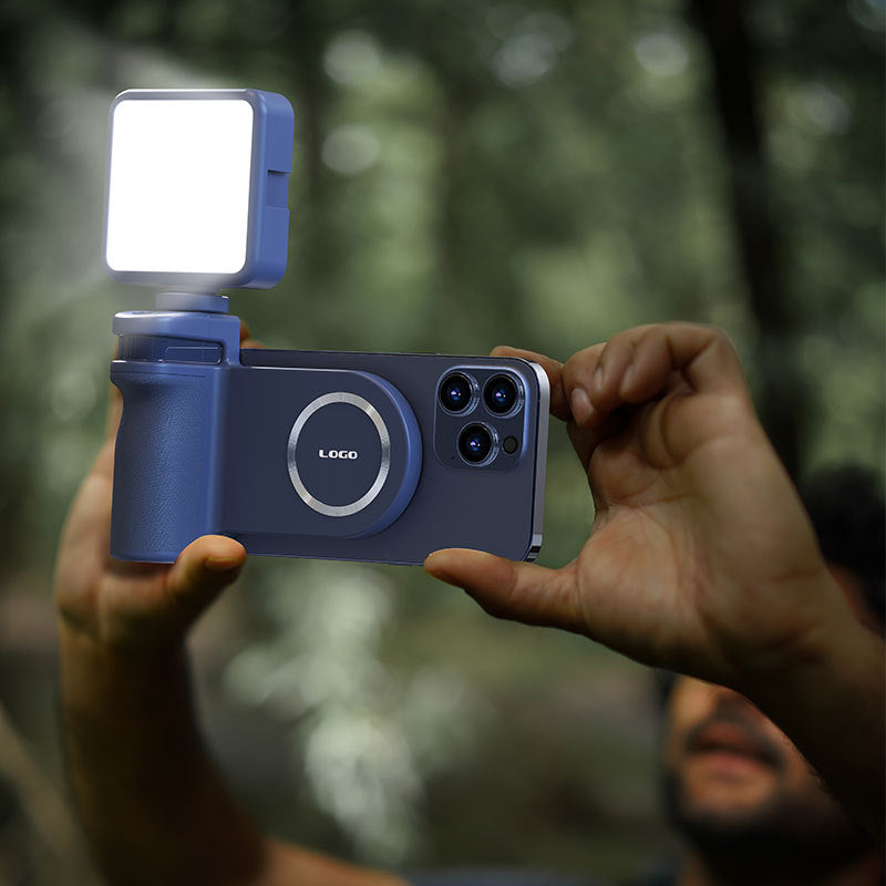 MagSafe Compatible Camera Grip & Phone Stand with Detachable Bluetooth Remote - Versatile Photography V888-ELOSUNG29879