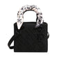 Elegant Embossed PU Leather Handbag with Scarf Detail - Versatile Top-Handle & Crossbody Bag(black) V888-ELOSUNG29924