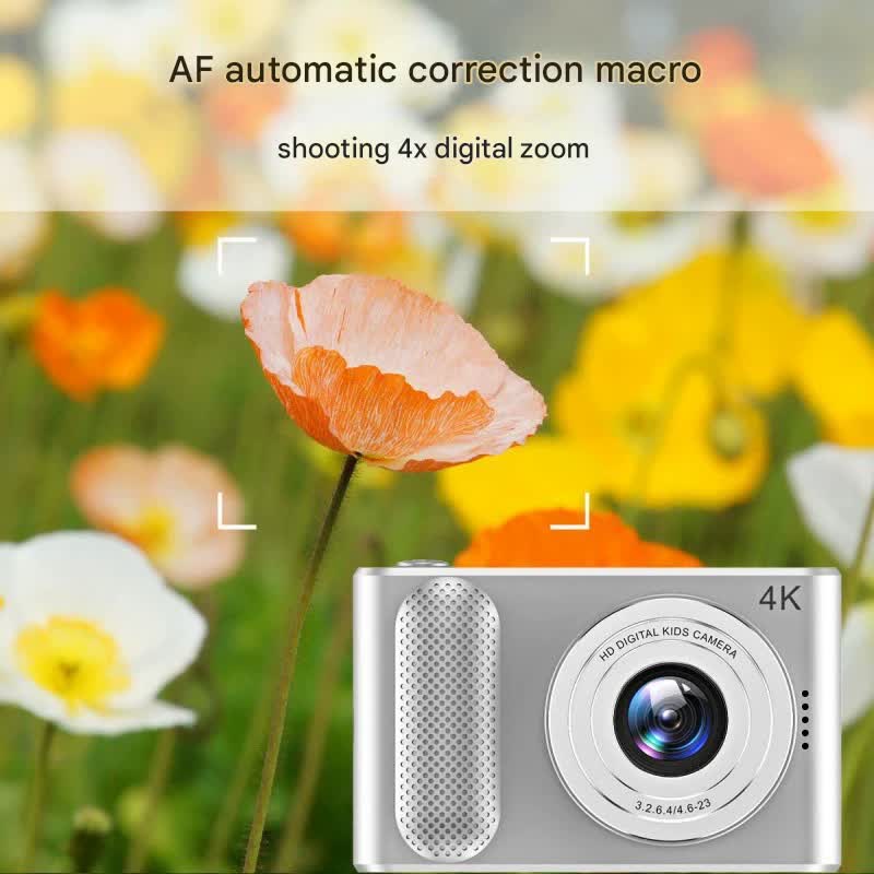 Ultra HD 4K Dual Lens Digital Camera - 44MP, 4X Zoom, 2.4" Screen, Complete with 64GB Card (pink) V888-ELOSUNG29935