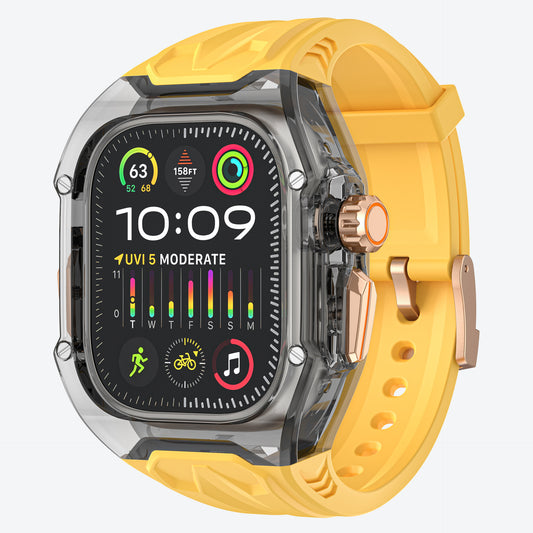 Transparent PC+TPU Sports Watch Strap & Case for Smart Watch - Raised Edge Protection, Wireless Charging V888-ELOSUNG29940