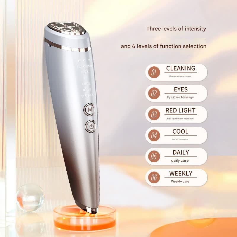 Multi-Function Facial Beauty Device - 6 Modes, 3 Intensity Levels, LED Therapy & Magnetic Charging(blue) V888-ELOSUNG29944