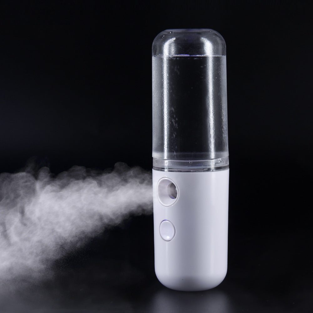 Two Portable Nano Facial Sprayer - 50ml USB Rechargeable Moisturizing Disinfectant Sprayer(white) V888-ELOSUNG29946