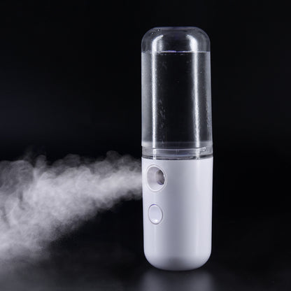 Two Portable Nano Facial Sprayer - 50ml USB Rechargeable Moisturizing Disinfectant Sprayer(white) V888-ELOSUNG29946