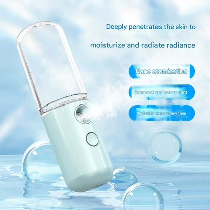 Two Portable Nano Facial Sprayer - 50ml USB Rechargeable Moisturizing Disinfectant Sprayer(white) V888-ELOSUNG29946