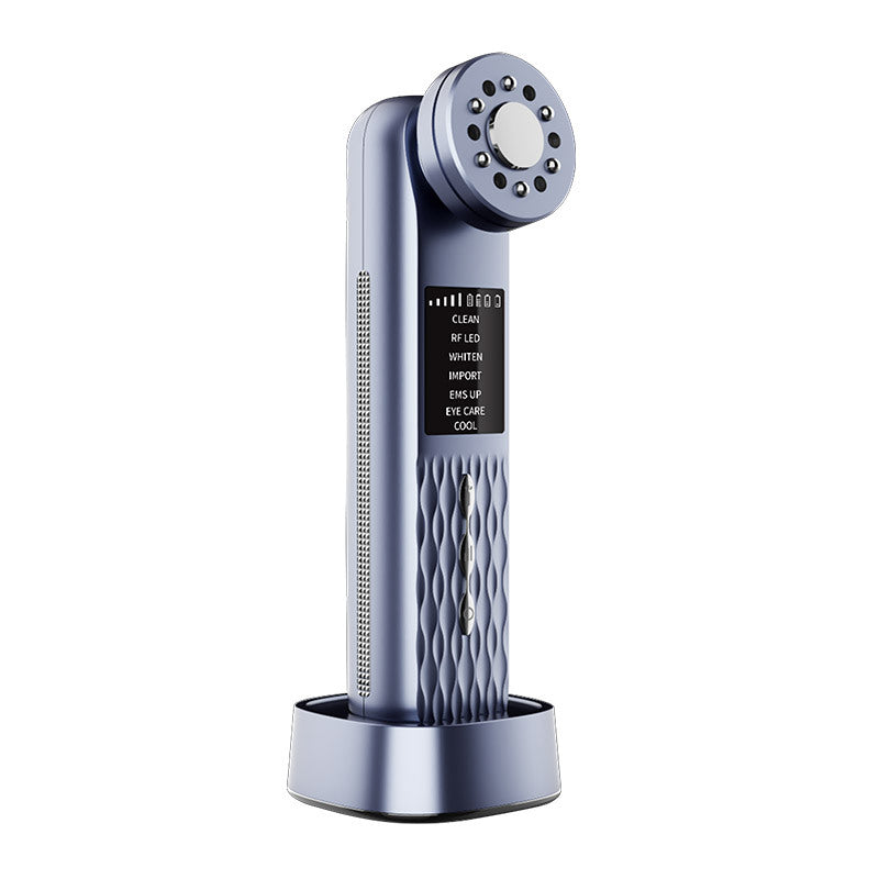 Multi-Functional Facial Beauty Device - Ultrasonic, EMS, RF LED, Cool Therapy & Eye Care(blue) V888-ELOSUNG29950