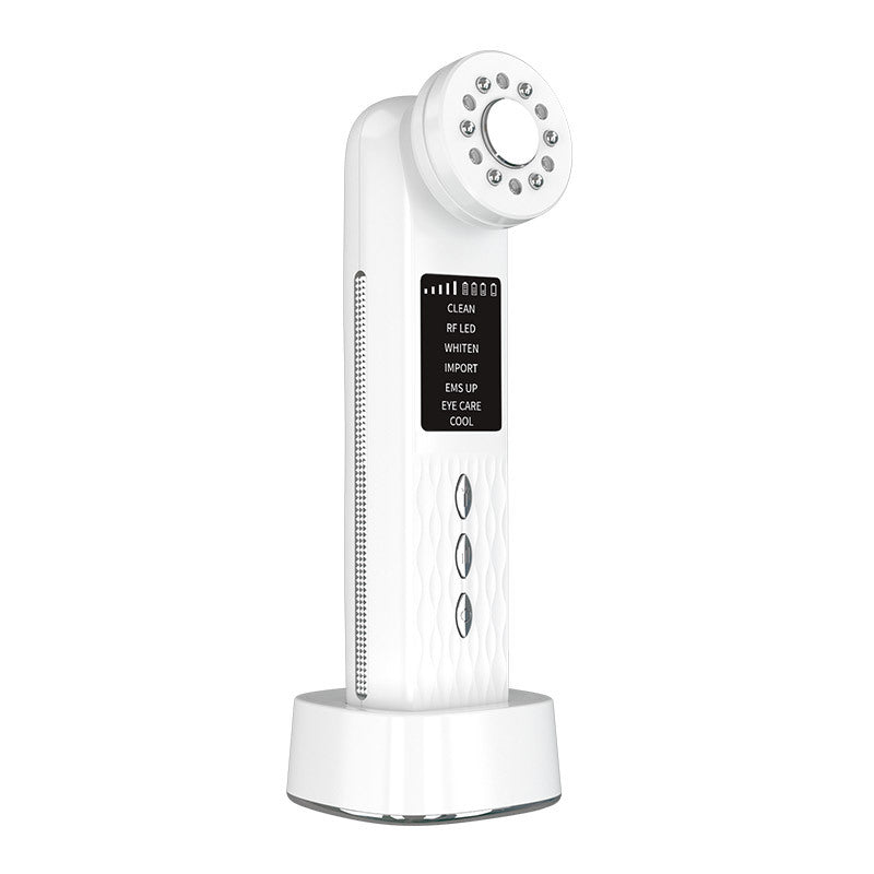 Multi-Functional Facial Beauty Device - Ultrasonic, EMS, RF LED, Cool Therapy & Eye Care(white) V888-ELOSUNG29951