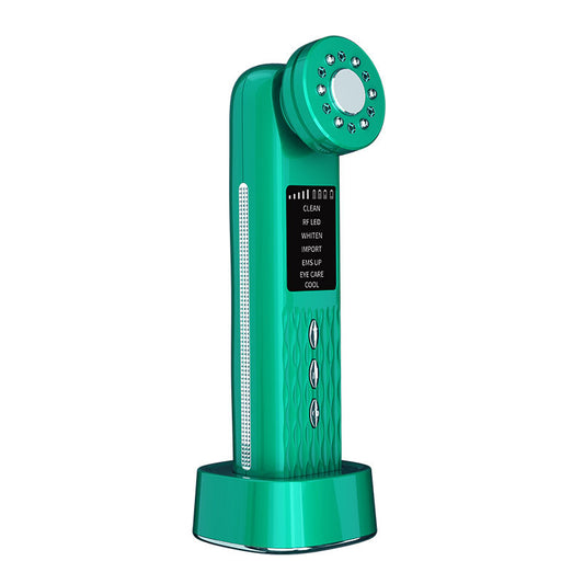 Multi-Functional Facial Beauty Device - Ultrasonic, EMS, RF LED, Cool Therapy & Eye Care(green) V888-ELOSUNG29952