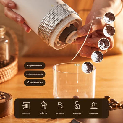 Wireless Portable Electric Coffee Grinder - Adjustable Coarseness, USB-C Rechargeable, One-Touch V888-ELOSUNG29954