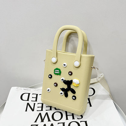 EVA Large Capacity Crossbody & Handbag - Customizable with Charms, Lightweight & Versatile,Khaki (with DIY V888-ELOSUNG29960
