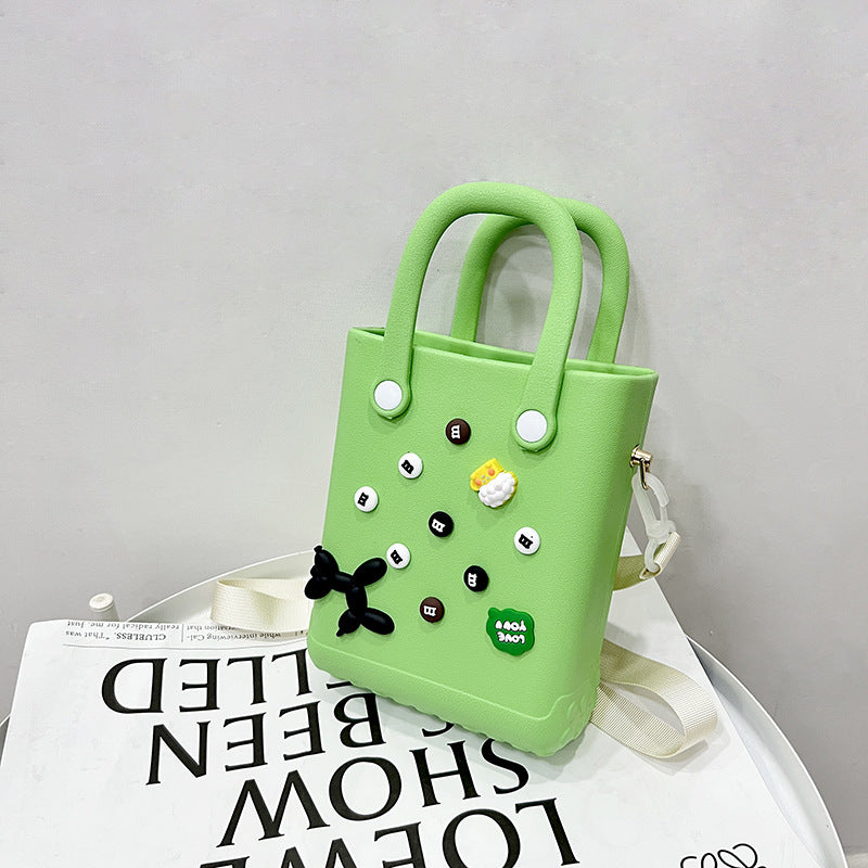 EVA Large Capacity Crossbody & Handbag - Customizable with Charms, Lightweight & Versatile,Fruit green (with V888-ELOSUNG29961