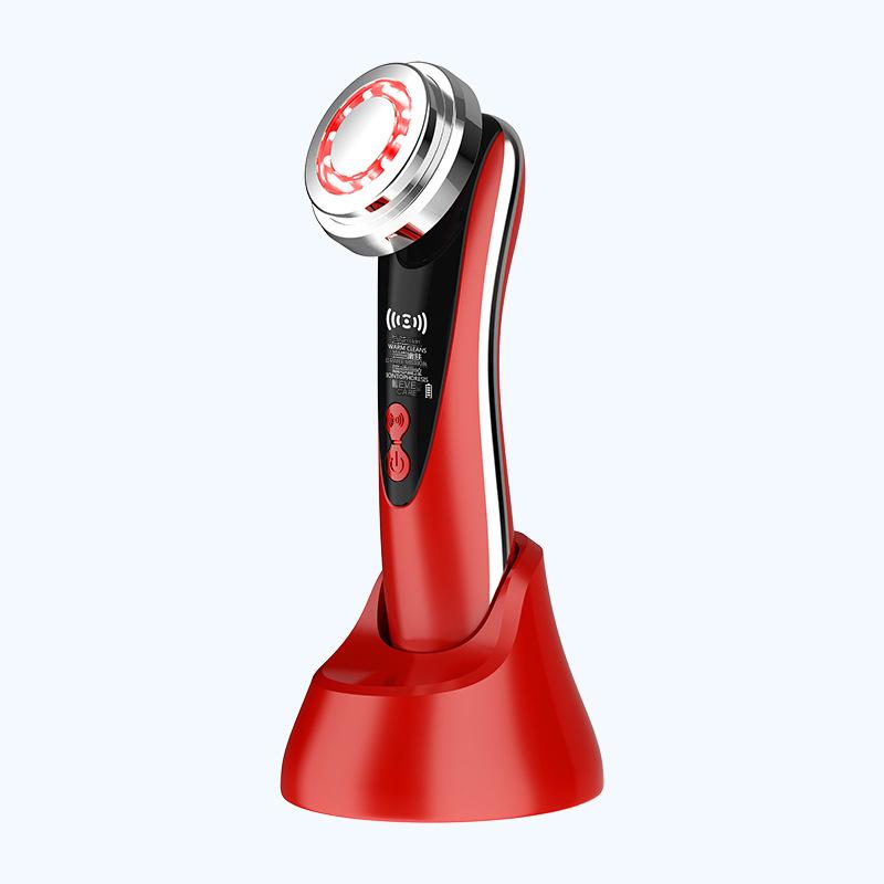 4-in-1 Facial Beauty Device - LED Light Therapy, Warm Lifting, Ion Cleansing & Eye Care(red) V888-ELOSUNG29981