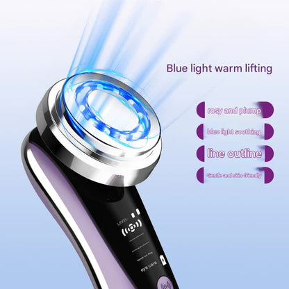 4-in-1 Facial Beauty Device - LED Light Therapy, Warm Lifting, Ion Cleansing & Eye Care(pink) V888-ELOSUNG29983