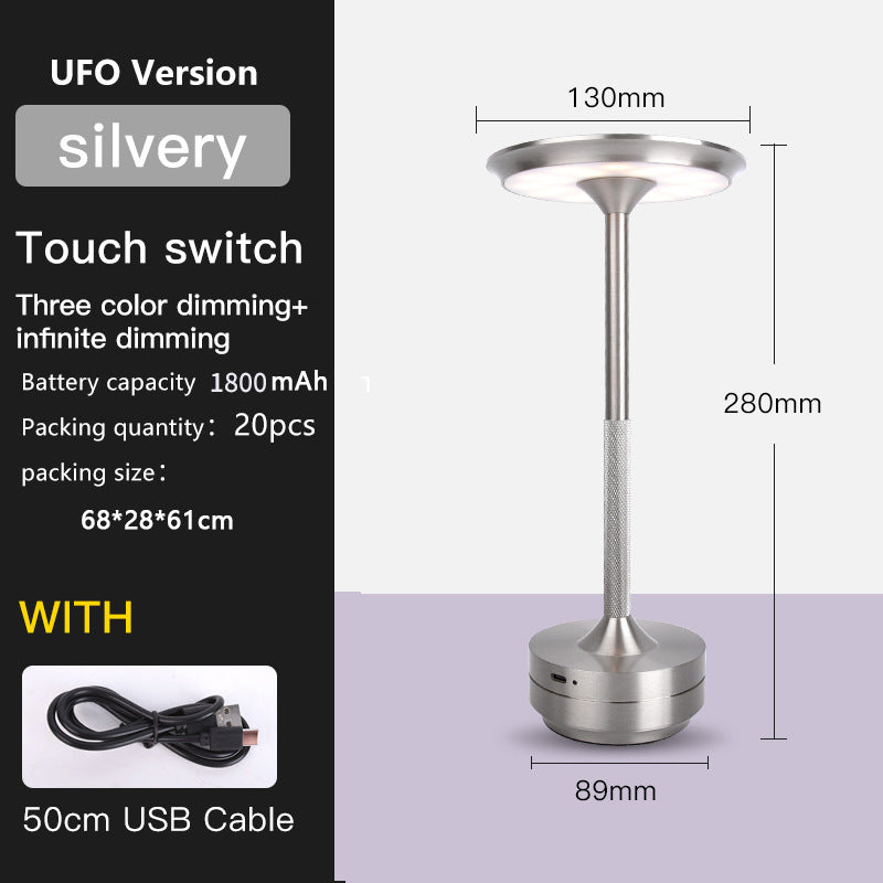 UFO Version LED Desk Lamp - Silver Touch Switch with Dimming and USB Cable V888-ELOSUNG30020