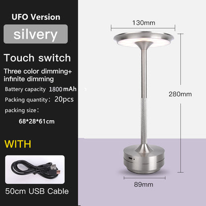 UFO Version LED Desk Lamp - Silver Touch Switch with Dimming and USB Cable V888-ELOSUNG30020