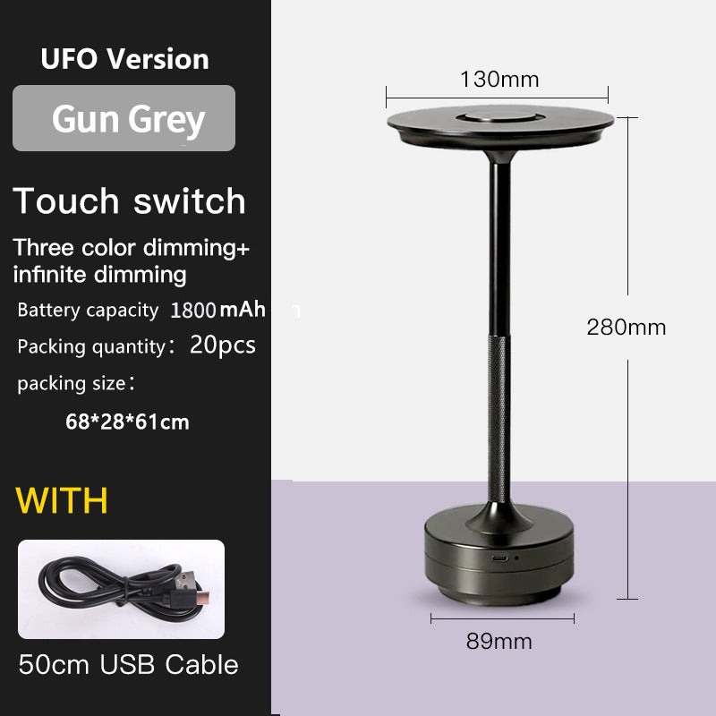 UFO Version LED Desk Lamp - Gunmetal Gray Touch Switch with Dimming and USB Cable V888-ELOSUNG30021