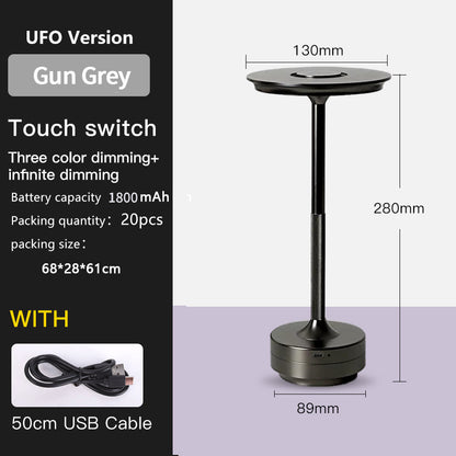 UFO Version LED Desk Lamp - Gunmetal Gray Touch Switch with Dimming and USB Cable V888-ELOSUNG30021