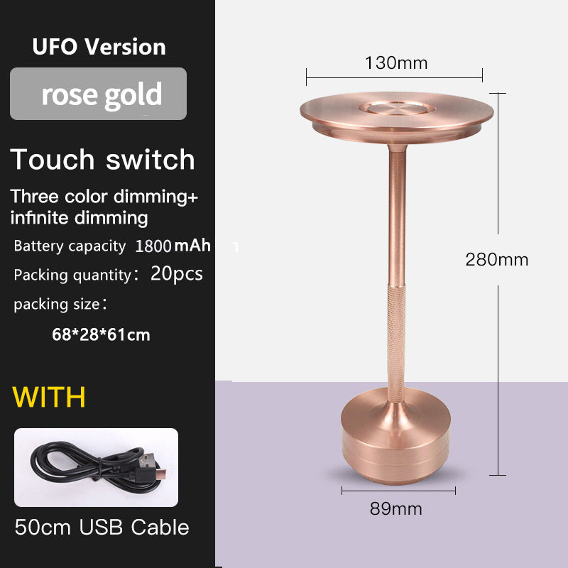 UFO Version LED Desk Lamp - Rose Gold Touch Switch with Dimming and USB Cable V888-ELOSUNG30022