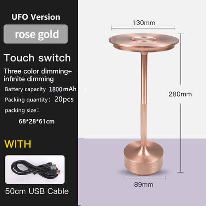 UFO Version LED Desk Lamp - Rose Gold Touch Switch with Dimming and USB Cable V888-ELOSUNG30022