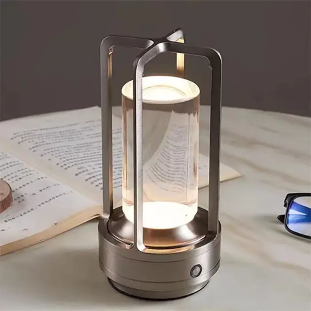 Cross-Shaped LED Table Lamp - Silver Touch Button with USB Charging V888-ELOSUNG30025