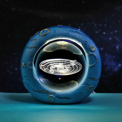 Celestial Ring LED Crystal Ball Lamp - 3D Engraving, Unique Gift (Solar system) V888-ELOSUNG31004