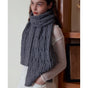 Gray Classic Textured Knit Scarf - Solid Color, Premium Soft Feel, Winter (176x26.5cm) V888-ELOSUNG31021