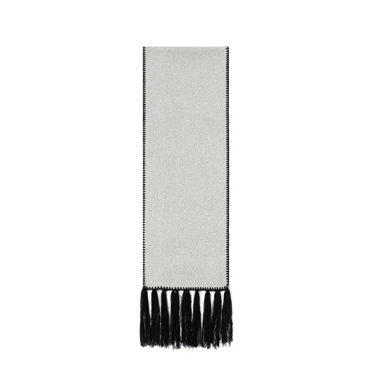 Beige Contrast Edge & Tassel Scarf - Chic Autumn/Winter Neckwear (190x30cm) V888-ELOSUNG31029