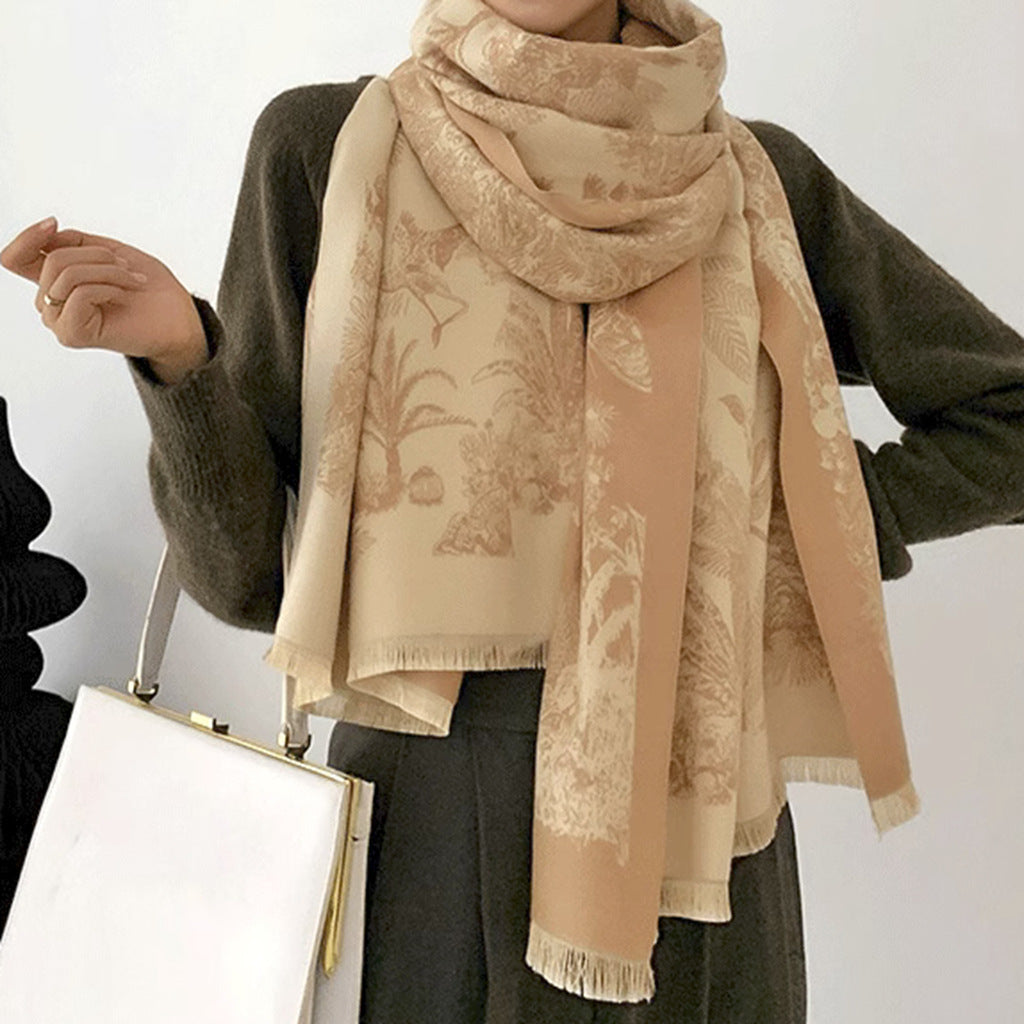 Camel yellow Luxury Soft Printed Pashmina Style Wrap - Large Scarf for Women (185x65cm) V888-ELOSUNG31041