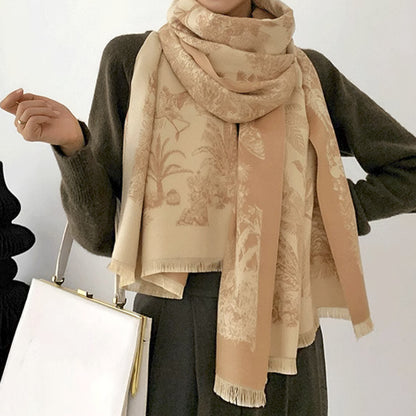 Camel yellow Luxury Soft Printed Pashmina Style Wrap - Large Scarf for Women (185x65cm) V888-ELOSUNG31041