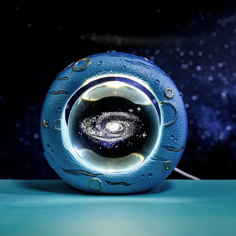 Celestial Ring LED Crystal Ball Lamp - 3D Engraving, Unique Gift (Milky Way) V888-ELOSUNG31057