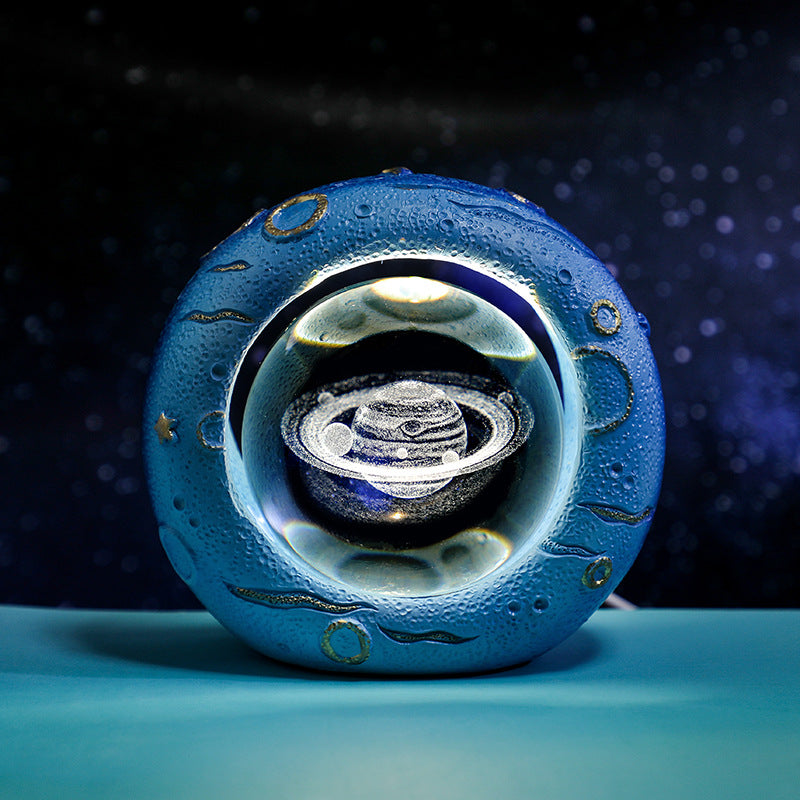 Celestial Ring LED Crystal Ball Lamp - 3D Engraving, Unique Gift (Saturn) V888-ELOSUNG31059