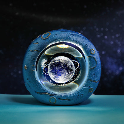 Celestial Ring LED Crystal Ball Lamp - 3D Engraving, Unique Gift (Walking in the Starry Sky) V888-ELOSUNG31060