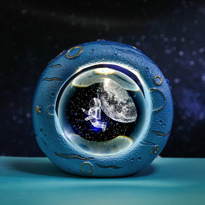 Celestial Ring LED Crystal Ball Lamp - 3D Engraving, Unique Gift (Traveling in the Starry Sky) V888-ELOSUNG31061