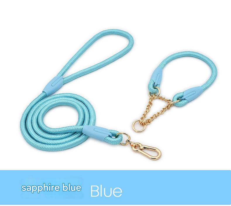 Blue Durable Nylon P-Collar Dog Training Set - Heavy Duty Leash & Martingale Collar (Size : S) V888-ELOSUNG31089