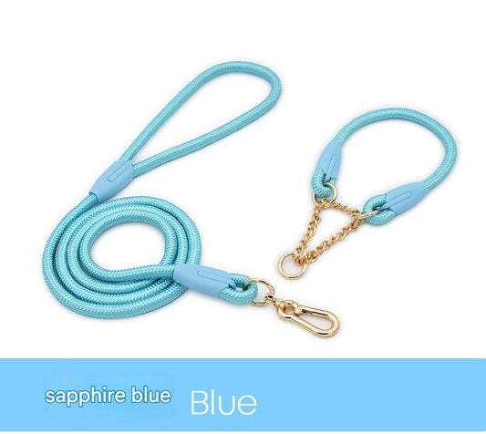 Blue Durable Nylon P-Collar Dog Training Set - Heavy Duty Leash & Martingale Collar (Size : S) V888-ELOSUNG31089