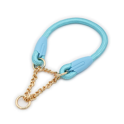 Blue Durable Nylon P-Collar Dog Training Set - Heavy Duty Leash & Martingale Collar (Size : S) V888-ELOSUNG31089