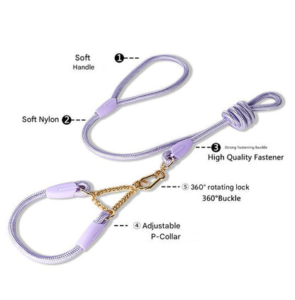 Blue Durable Nylon P-Collar Dog Training Set - Heavy Duty Leash & Martingale Collar (Size : XL) V888-ELOSUNG31092
