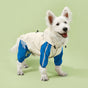 Colorblock (Beige blue) Dog Raincoat - Waterproof with Hood and Reflective Strips (Size M) V888-ELOSUNG31104