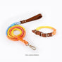 Premium Leather Pet Collar and Leash - Soft, Strong Braided Rope (Iridescent Red - Size S) V888-ELOSUNG31110