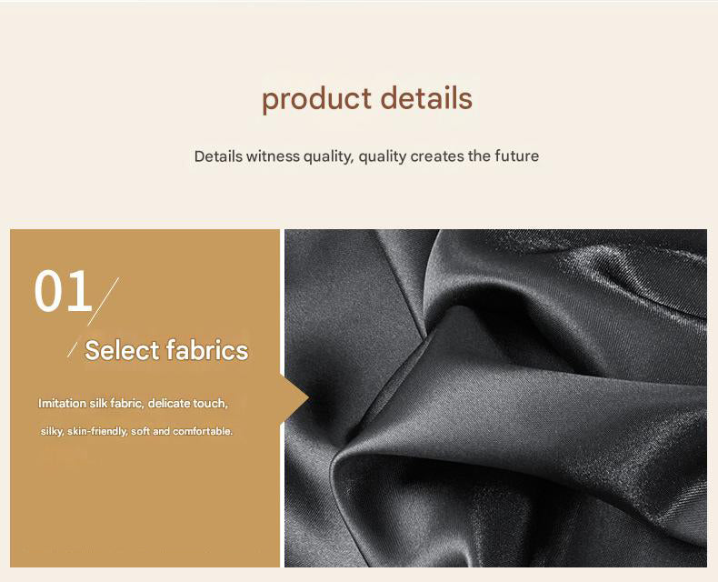Navy blue Silky Satin Pillowcase Pair - Smooth for Hair & Skin, Elastic Fitted (46x90+16cm) V888-ELOSUNG31120