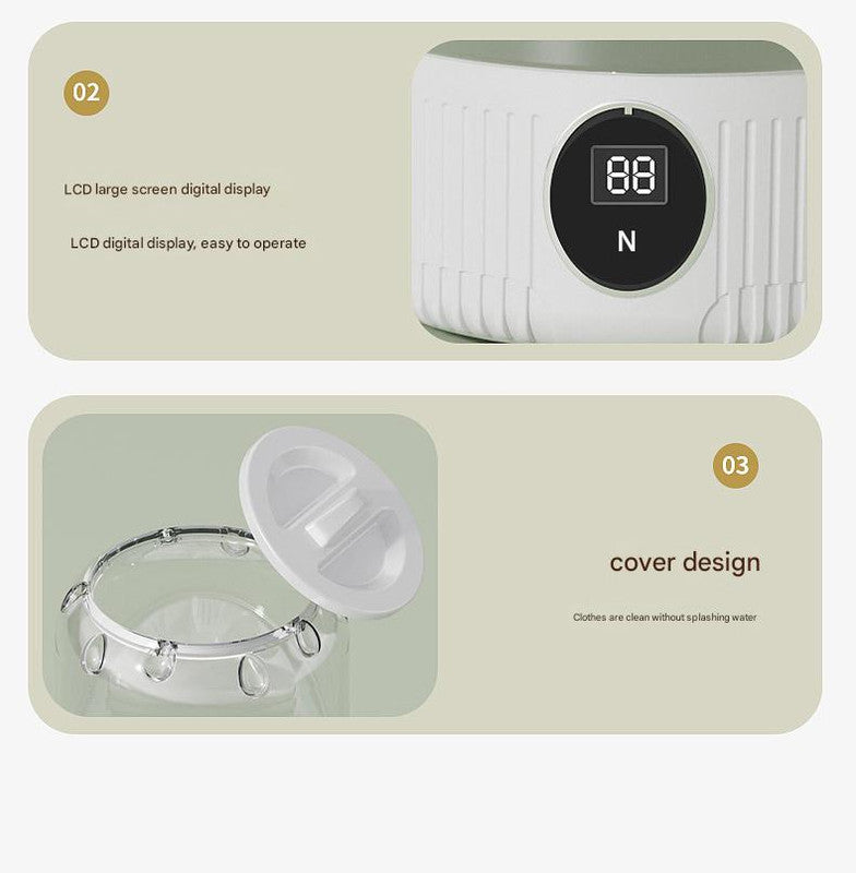 Blue Travel-Friendly Mini Washing Machine - USB Powered, Automatic, for Small Loads V888-ELOSUNG31131