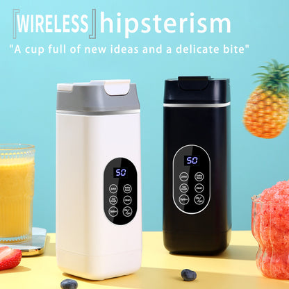 White Rechargeable Travel Blender Cup - 12 Blades, Digital Display, Self-Cleaning V888-ELOSUNG31132