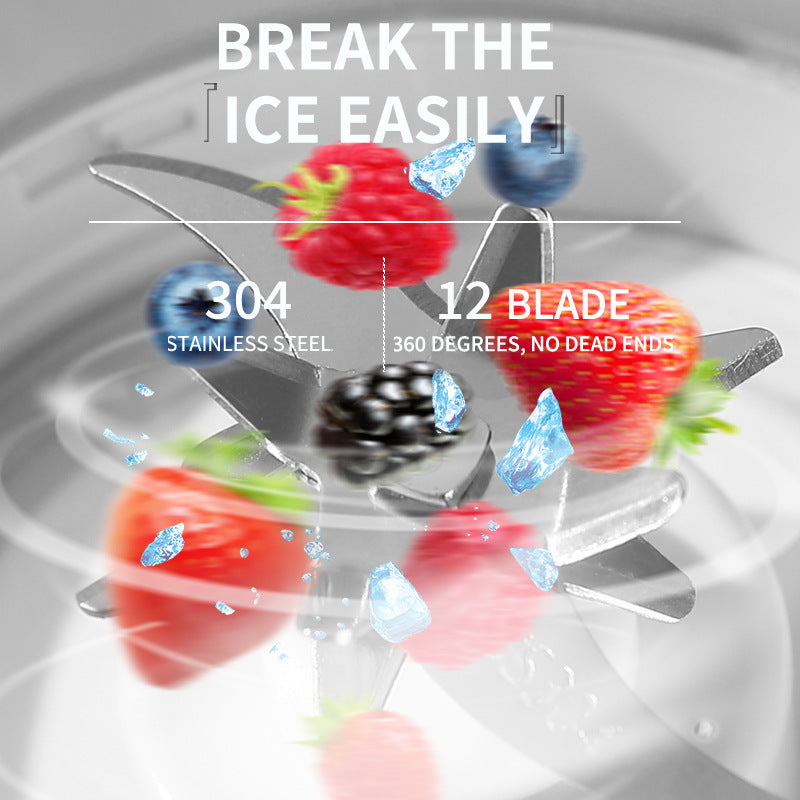 White Rechargeable Travel Blender Cup - 12 Blades, Digital Display, Self-Cleaning V888-ELOSUNG31132