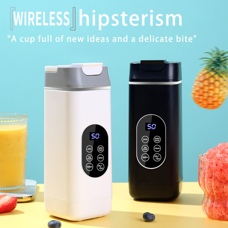 Black Rechargeable Travel Blender Cup - 12 Blades, Digital Display, Self-Cleaning V888-ELOSUNG31133