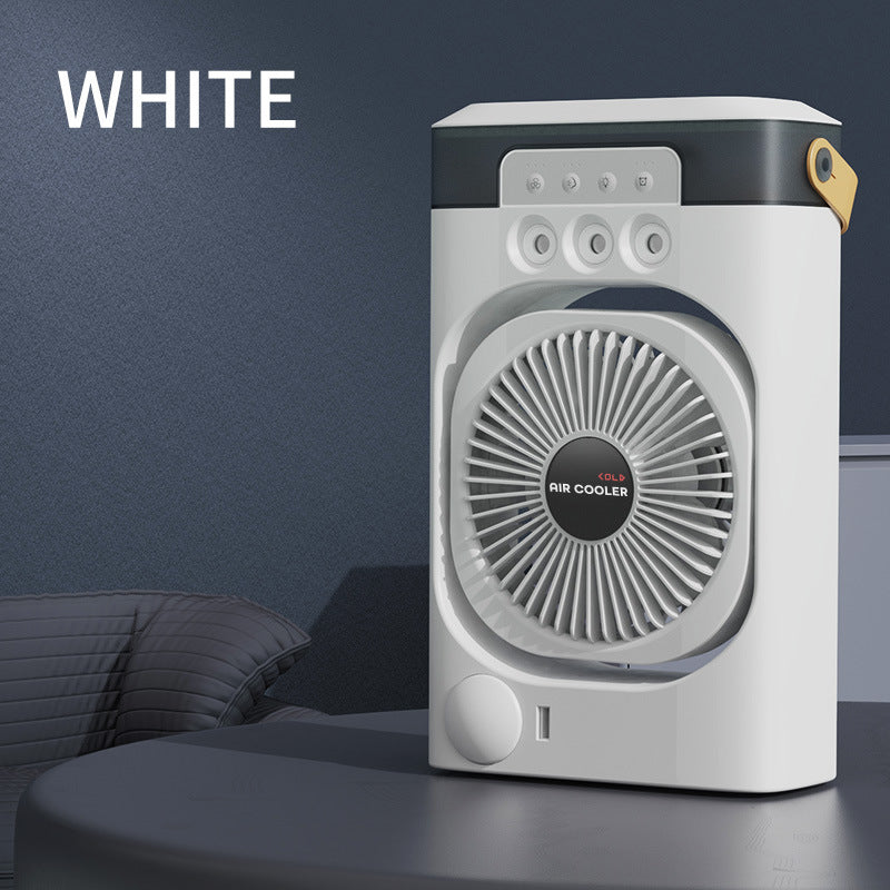 White 3-in-1 Portable Air Cooler Fan - Desktop Humidifier & LED Light, Nano Mist V888-ELOSUNG31134