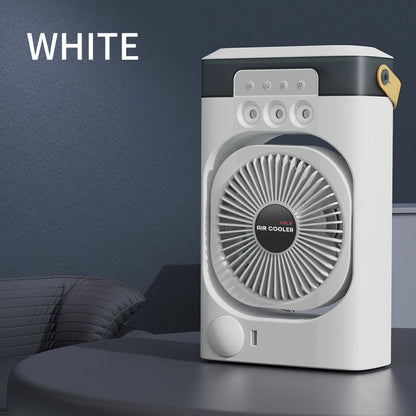 White 3-in-1 Portable Air Cooler Fan - Desktop Humidifier & LED Light, Nano Mist V888-ELOSUNG31134